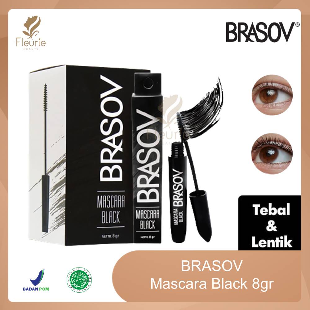 Brasov Mascara Black 8gr - Mascara Bulu Mata Halal Original BPOM