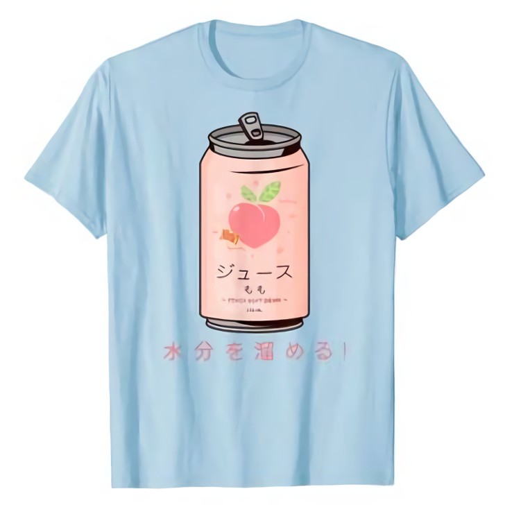 Tshirt Japan Peach Can Juice Aesthetic Color Cotton Combed 24s