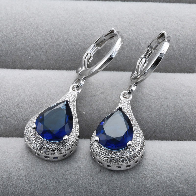 JA-001 Anting Sapphire Safir Perhiasan Silver Perak