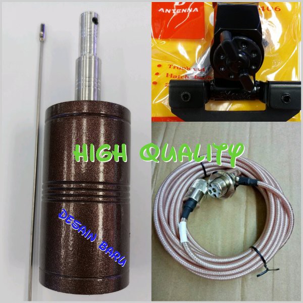 ANTENA RIG MOBIL LODING PERAK PLUS KABEL RG 58 DAN  BREKET JEPIT