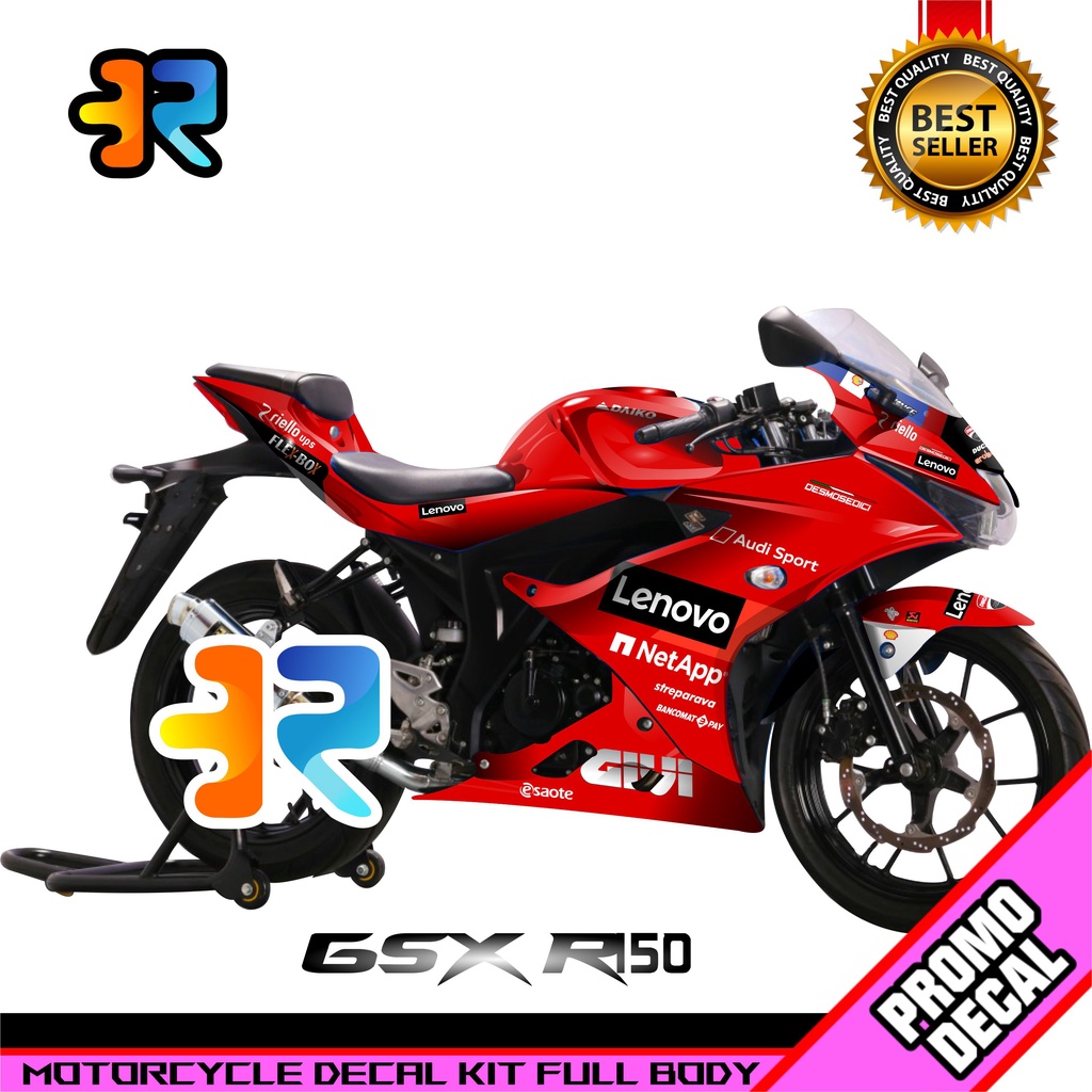 Decal Motor GSX R150 Desain Ducati Sticker Decal Full Body