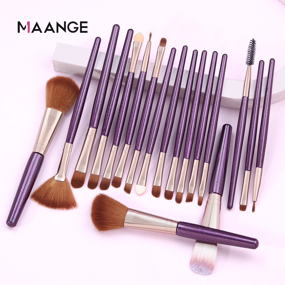 MAANGE 18Pcs Kuas Make Up Set Brush Make Up Alat Kosmetik Foundation Blusher Untuk Riasan 5445