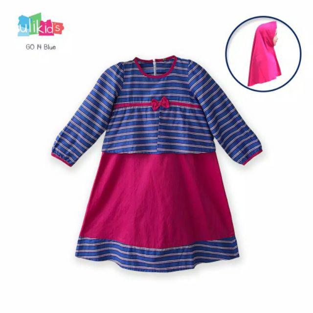 Ulikids Gamis Anak Motif Batik Bahan Kombinasi Satin Velvet Dan Katun Jepang <cod>
