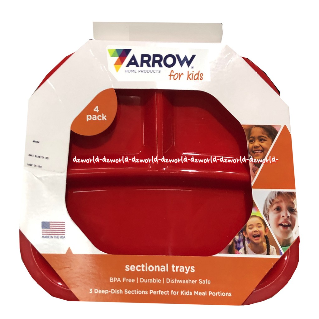 Arrow For Kids 4pcs Special Tray Piring Makan Plastik Untuk Anak Anak Arow