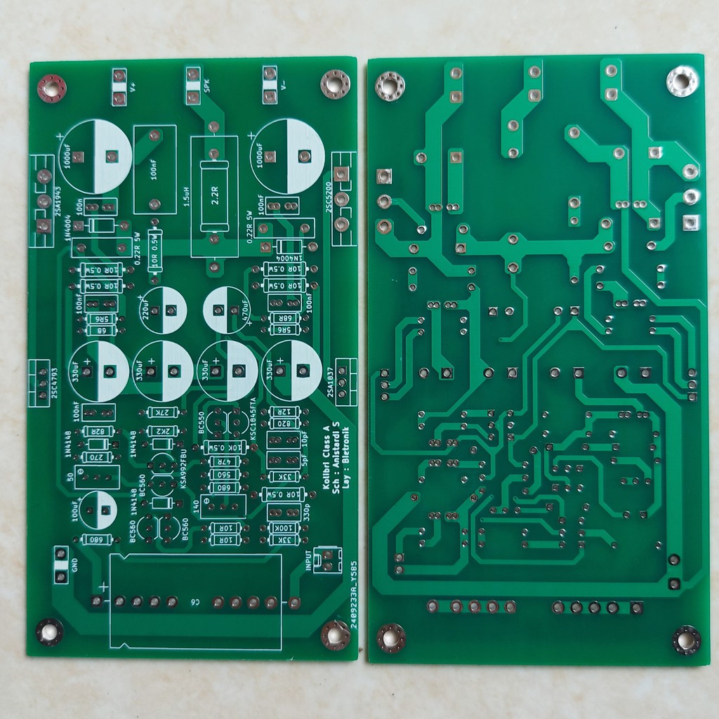 PCB Kolibri Kelas A Amp Dauble layer