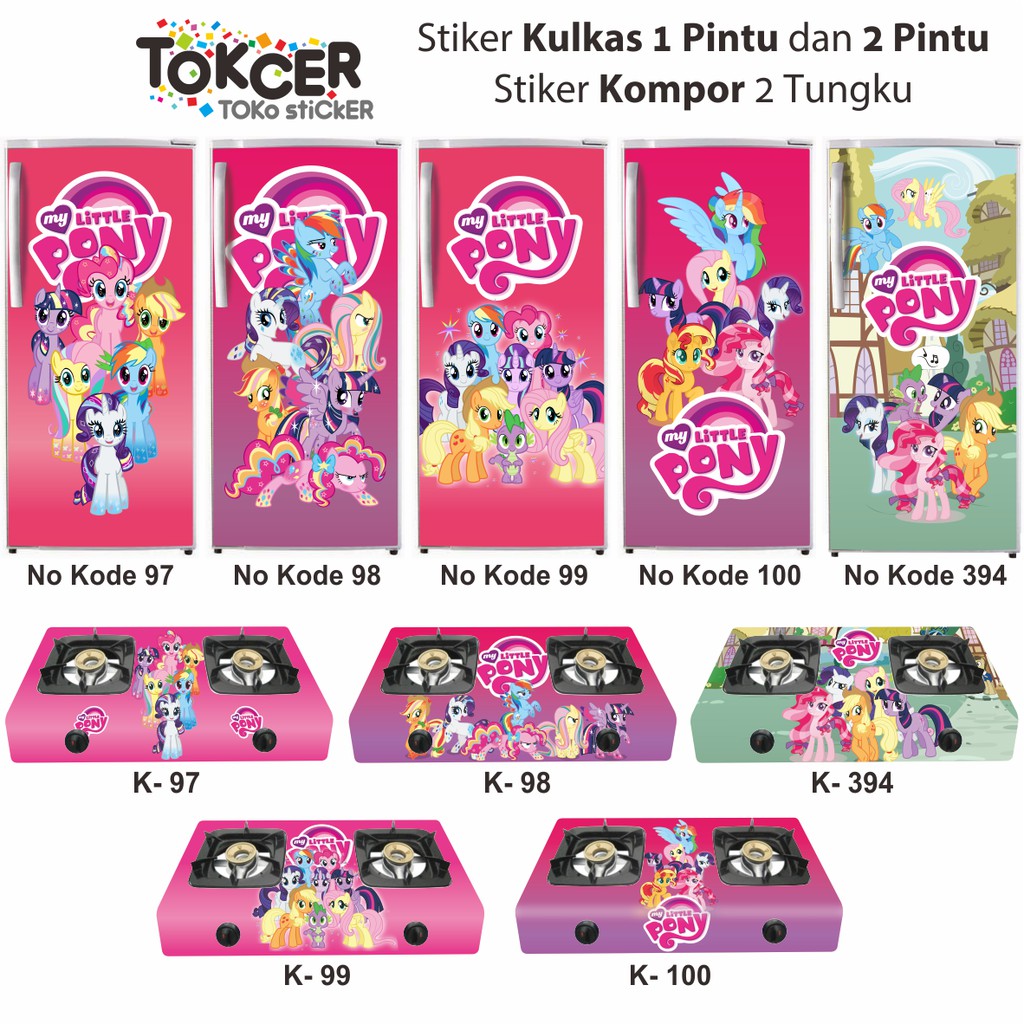 Stiker Kulkas 1 Pintu dan 2 Pintu MY LITTLE PONY