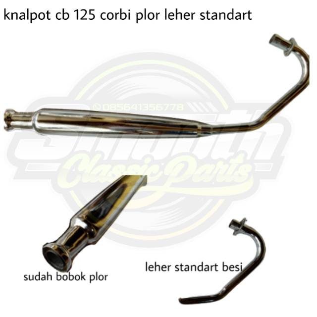 Knalpot cb 125 corbi sudah plorr leher standart-1
