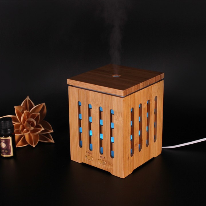 H27 Wooden Humidifier Aroma Diffuser 7 Color LED Light 350ml