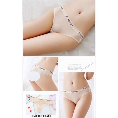 Celana Dalam Wanita Sexy Huruf Fashion Low Waist G Sting transparan Jala Kenyamanan Thong 3C183