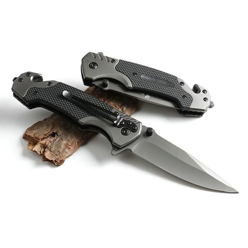 YGRETTE - BROWNING Pisau Lipat Outdoor Portable Knife Survival Tool - 440C