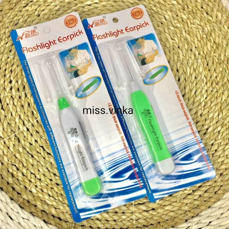 [Miss.Vinka] Pembersih Telinga Lampu Led / Flashlight Earpick / Korek Kuping Senter Anak Dewasa