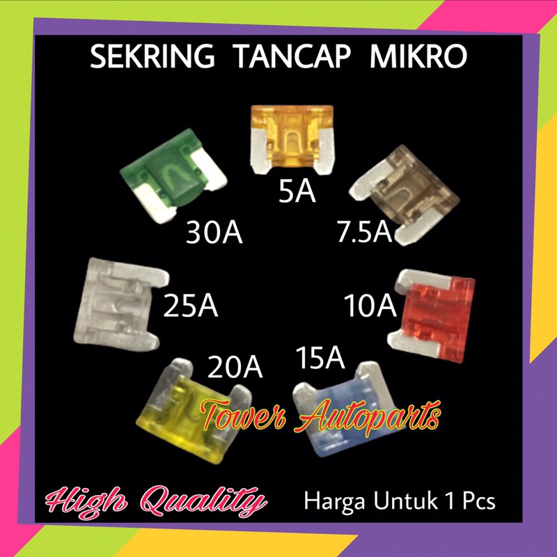 Fuse Sekring Tancap DX MIKRO MICRO / Sikring Tancap Mini Kecil Mobil Ukuran MIKRO