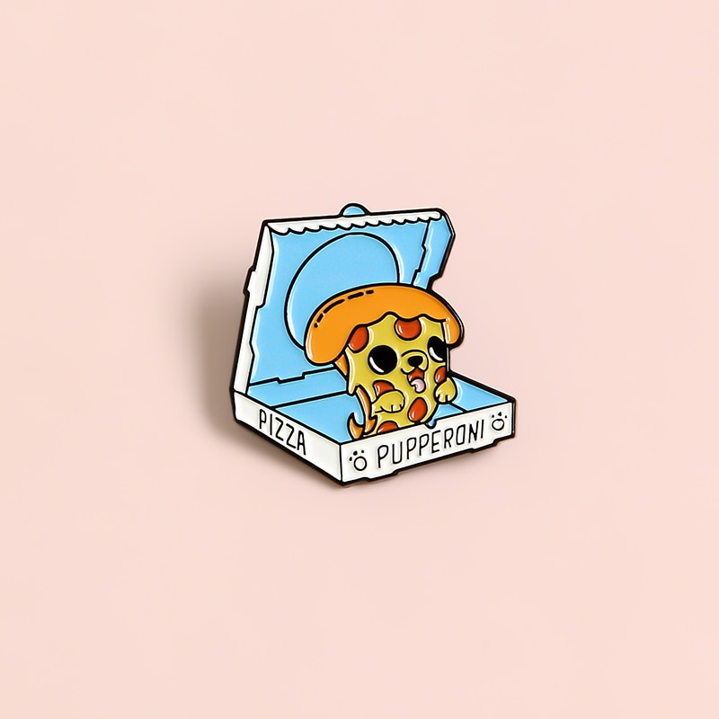 Bros Pin Enamel Bentuk Pizza Anjing Untuk Hadiah Anak