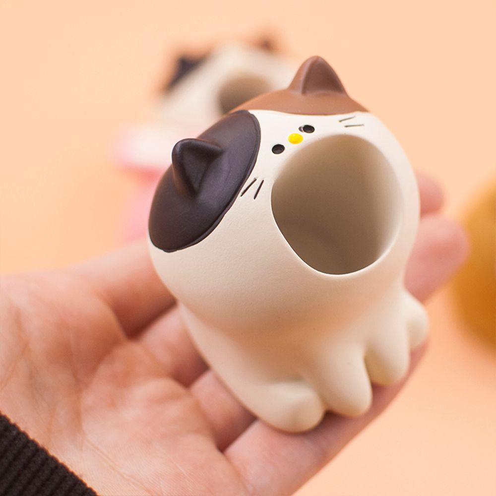 Lanfy Tempat Pulpen Aksesoris Kantor Perlengkapan Sekolah Resin Untuk Spidol Tempat Pensil Hewan Lucu Pulpen Organizer