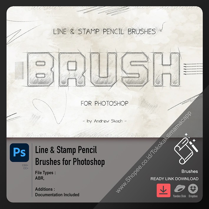 

Line & Stamp Pencil Brushes for Photoshop