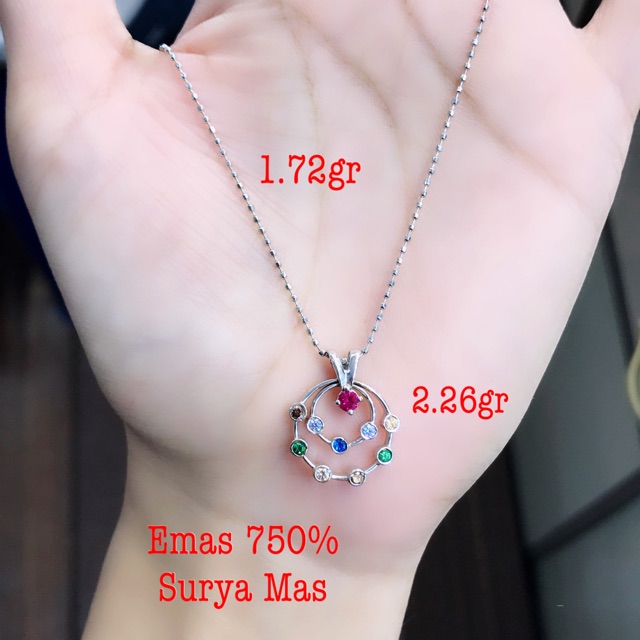 Kalung dan liontin emas 750%