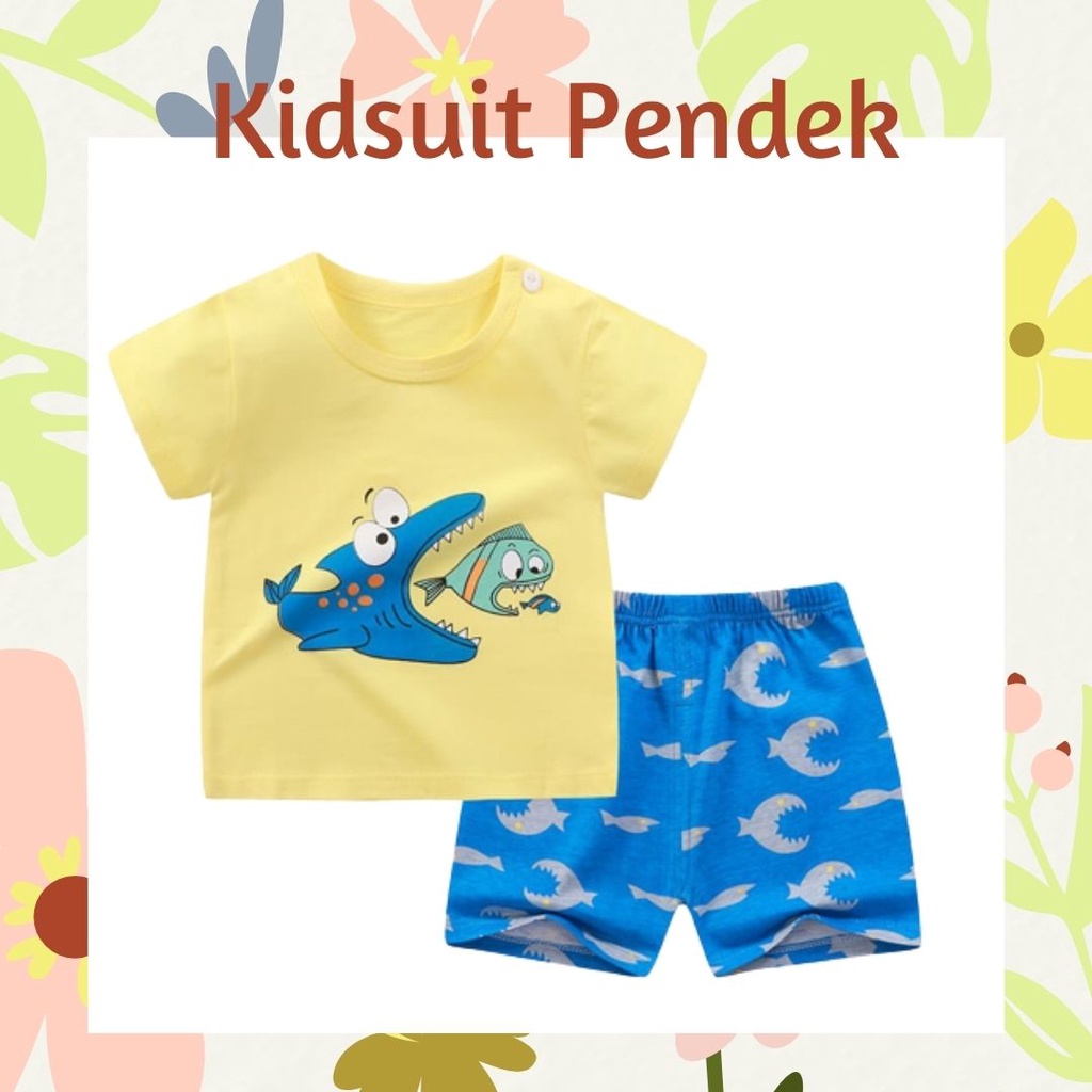 Plazababyku KIDS SUIT PENDEK Setelan Anak Bahan Kaos Lengan + Celana Berkualitas Import ebv cewek