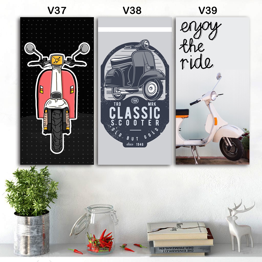 Dekosistem Hiasan Dinding Poster Kayu Estetik Pajangan Rumah Kamar Cafe Motif Vespa Shopee Indonesia