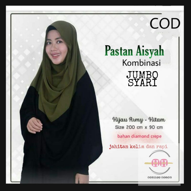 HIJAB PASMINA KERUDUNG PASHMINA INSTAN KOMBINASI JUMBO SYARI NON PET KOMBINASI UKURAN 200X90CM