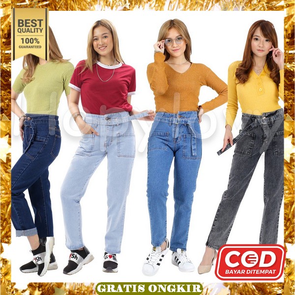 Celana Jins Import Remaja Terbaru 2022 Cewek Kekinian Cewe Clana Jeens Panjang Korean Termurah Sobek