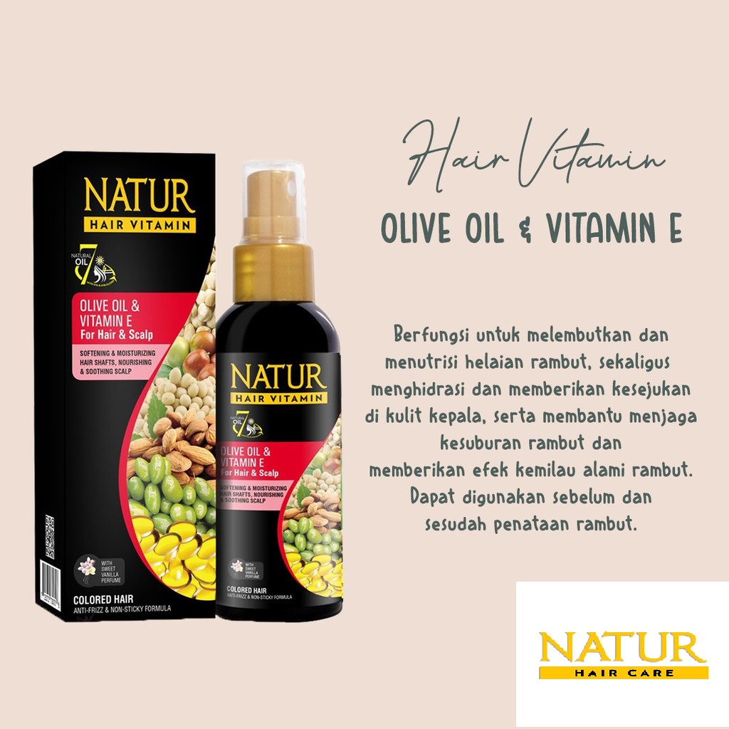 NATUR Hair Mask Hair Vitamin 2 in 1 Shampoo &amp; Hair Tonic Ginseng Aloevera (BPOM) (VH)