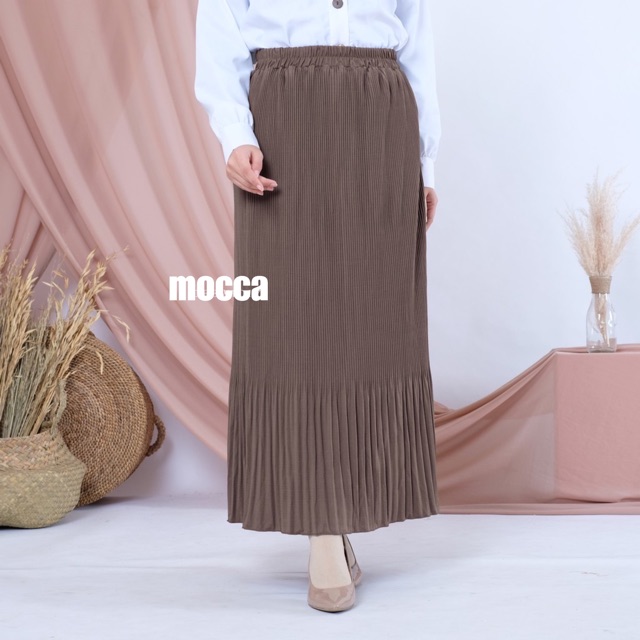 8141 BD - ROK LIDI PLISKET ABG MUSLIM MURAH PLEATED SKIRT MAXY FLARE MAYUNG MURAH POLOS PANJANG