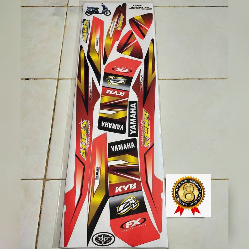 Striping Mio Soul automatic merah gold Variasi #stiker888