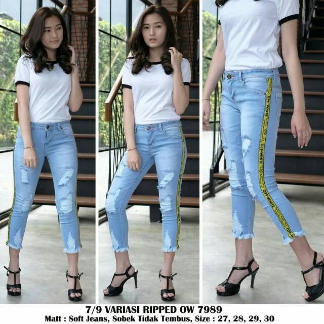 CELANA JEANS 7per9 Variasi Ripped 7989