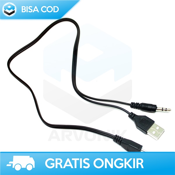 KABEL CONVERTER AUDIO MICRO USB KABEL SPLITTER AUX 3.5 MM + USB MALE