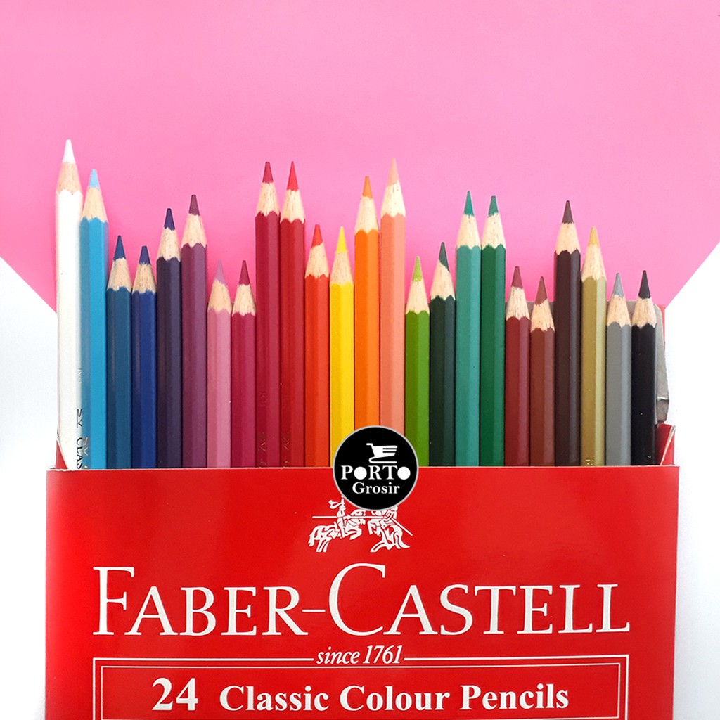 

Faber Castell 24 Long Classic Colour Pencil Pensil Warna Panjang Klasik isi 24 Color Asli