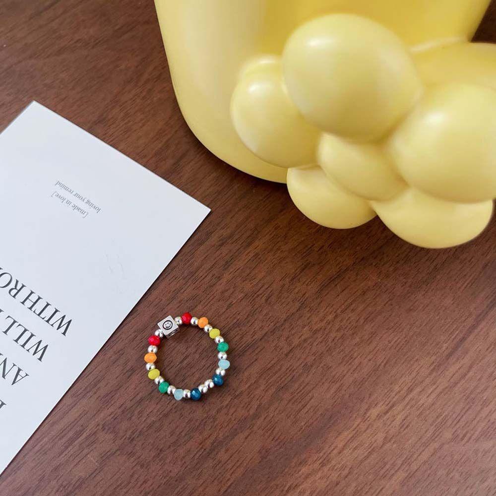 Mxbeauty Smile Cincin Gadis Korea Hadiah Pesta Multicolor Wanita Ring
