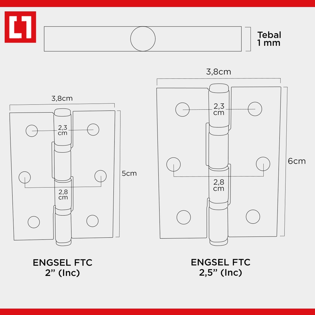 Engsel Stainless Mini Jendela Pintu Tebal Berkualitas