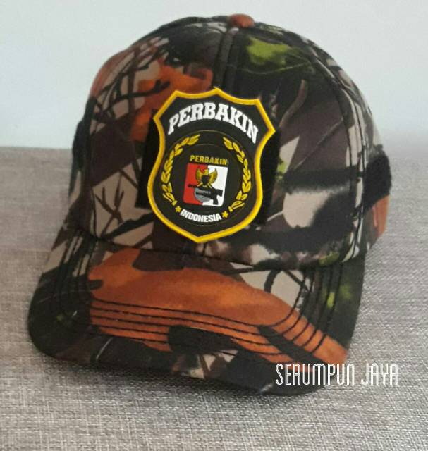 TOPI PERBAKIN CAMO - TOPI HUTAN - TOPI CAMO PERBAKIN VELCRO + PATCH