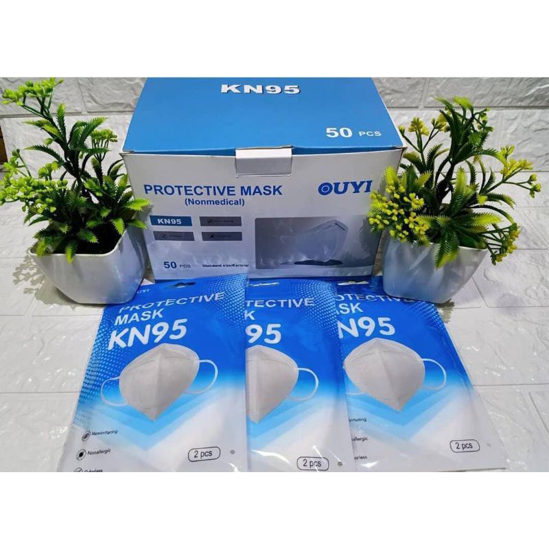 (UYI) MASKER KN95 //50PCS SINGLE PACK FACE MASK EMBOSS KN95