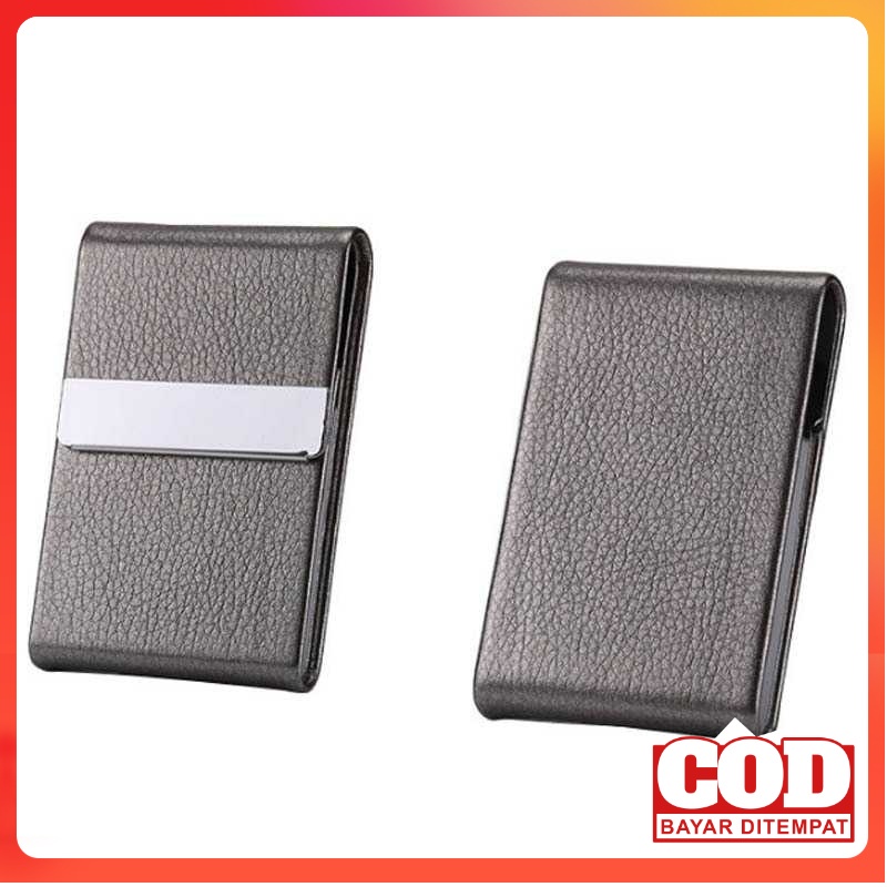 Kotak Tempat Rokok Elegan Lapis Kulit Keren Leather Metal Case MILD