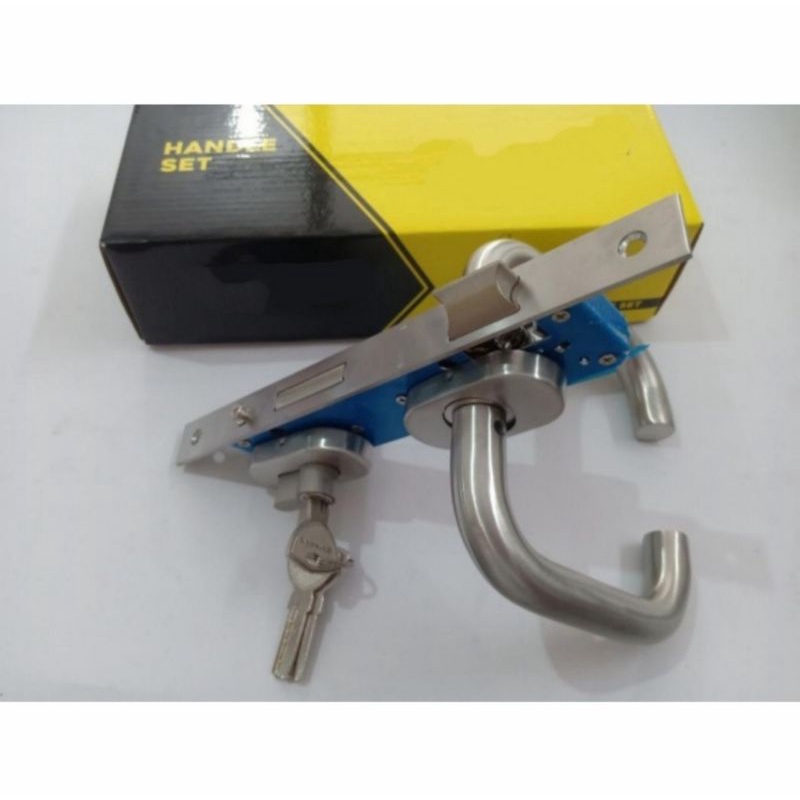 Handle Lengkung Pintu Alumunium Satu Set Stainless