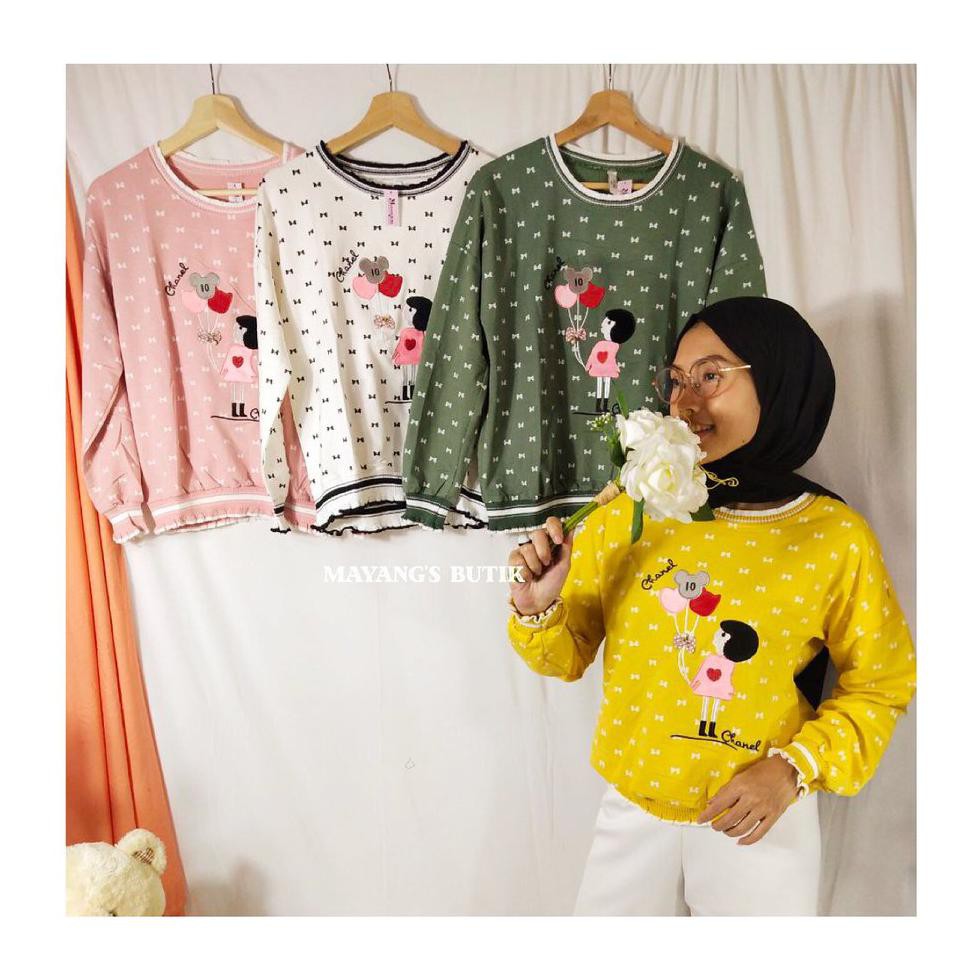 Kaos lengan panjang wanita jumbo bigsize baju atasan wanita jumbo kaos perempuan lengan panjang
