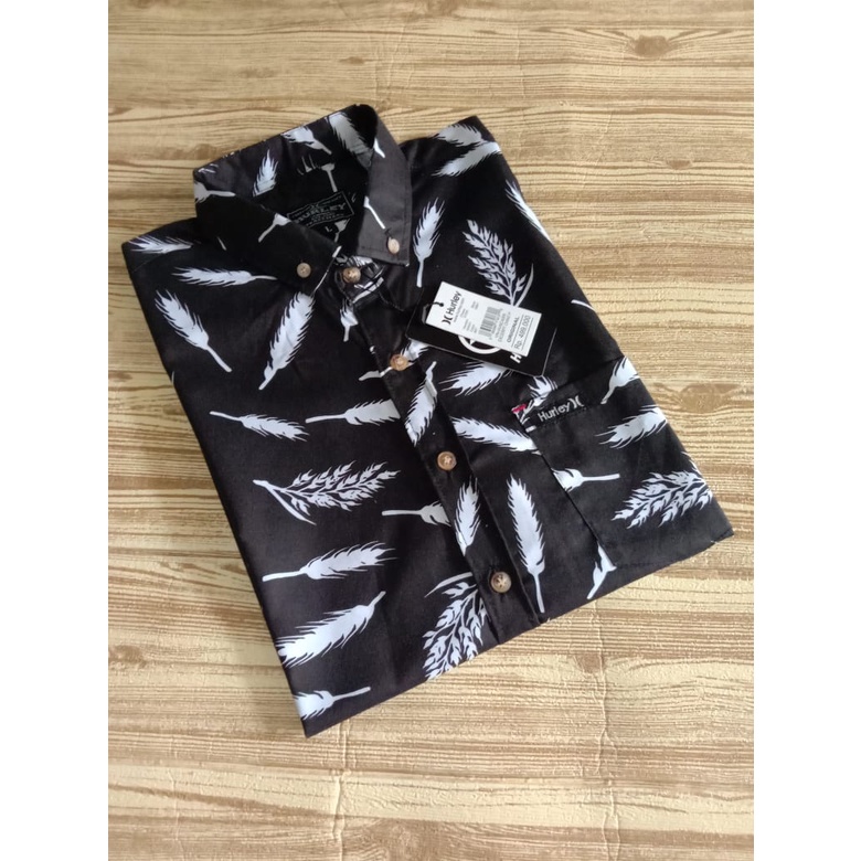 Kemeja Pria Lengan Pendek Distro Motif koran Surfing