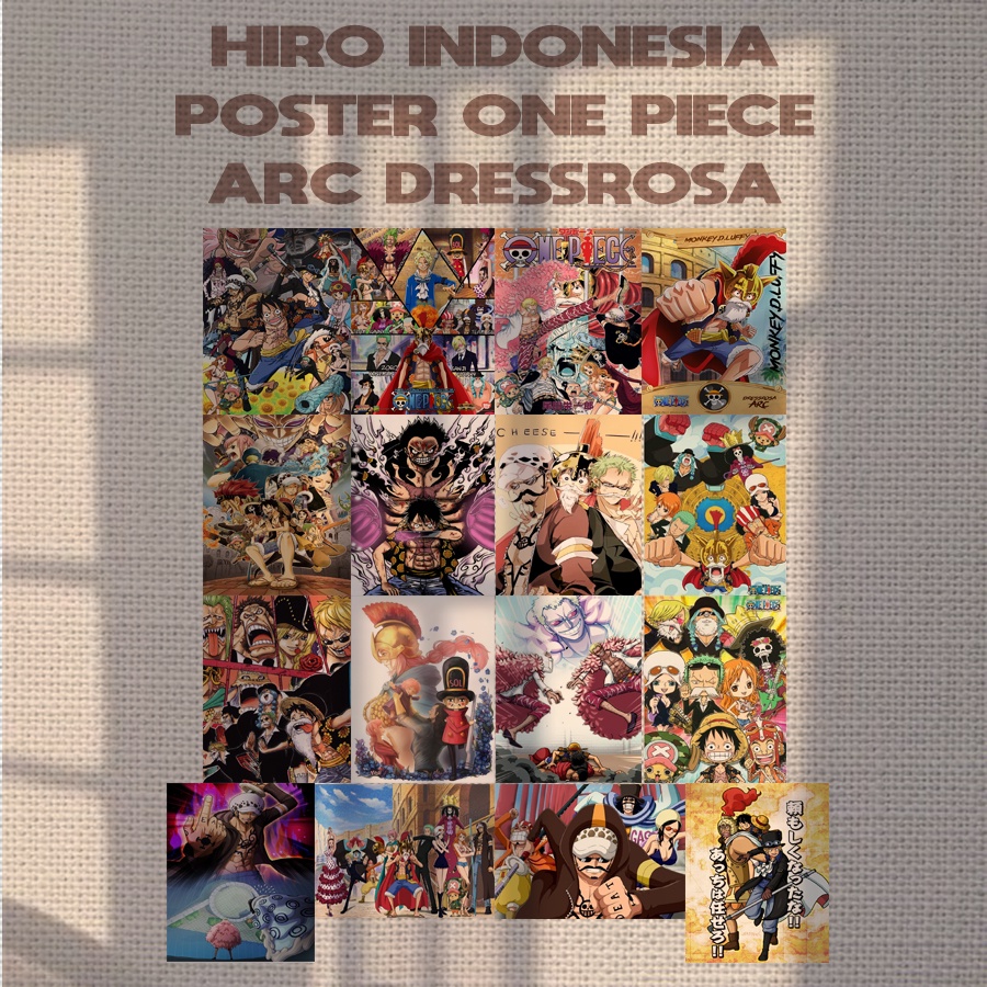[ISI 16PCS] Poster Anime One Piece Buronan Bounty Mugiwara Crew Terbaru  Kapal Thousand Sunny Go-16PCS | OPxDressrosa