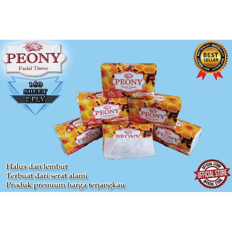 TISUE PEONY 180 SHEETS 2 PLY HALUS TEBAL HIGH QUALITY PRODUCT EXTRA SOFT