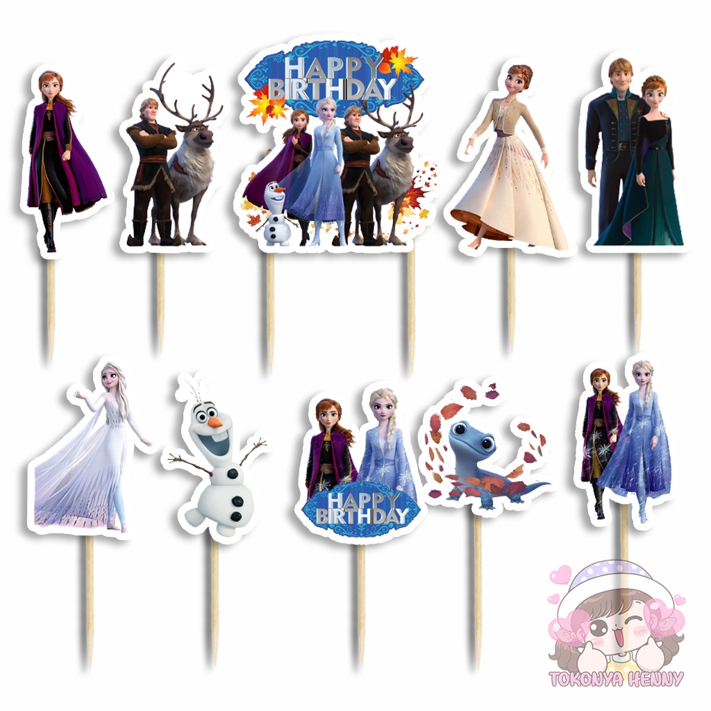 Topper Cake Hiasan Kue Ulang Tahun motif DISNEY FROZEN SET 2