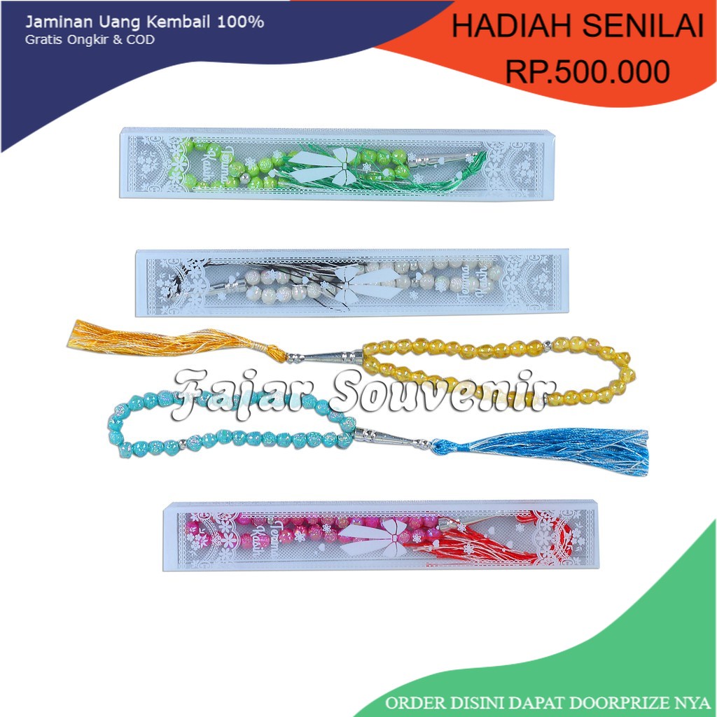 MURAH souvenir isi 50 pcs tasbih glosy kemas mika souvenir pernikahan murah unik tasbih souvenir nik
