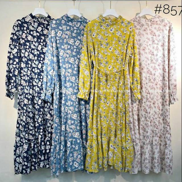 [NENINA] Gamis plisket crepe import motif bunga
Kode: #857