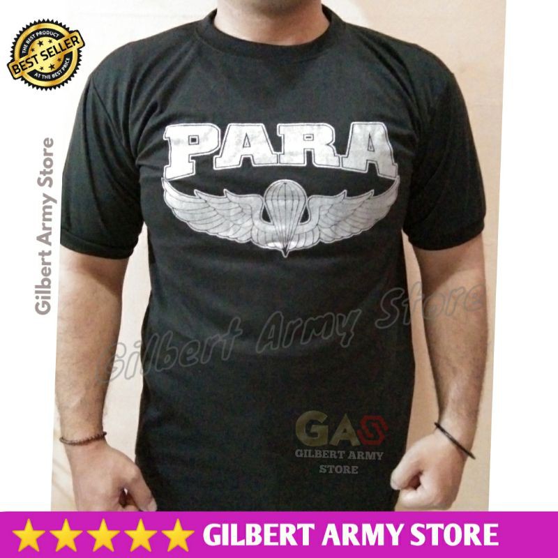 Kaos Army Gambar Para hitam Lengan Pendek kaos Tni Polri Murah Grosir Tshirt Pria Gilbert Army Store