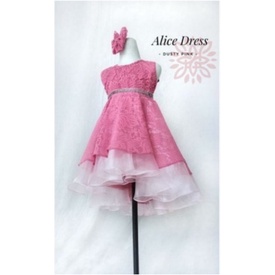 Dress Brukat Anak Baju Pesta Ultah Anak Perempuan Umur 3 4 5 Tahun Gaun Ultah Alice Brokat Tutu Mewa