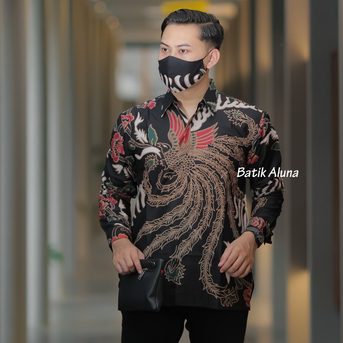 Batik Pria Lengan Panjang Premium Baju Kemeja Batik Formal Solo Produsen Batik Aluna PCW 009