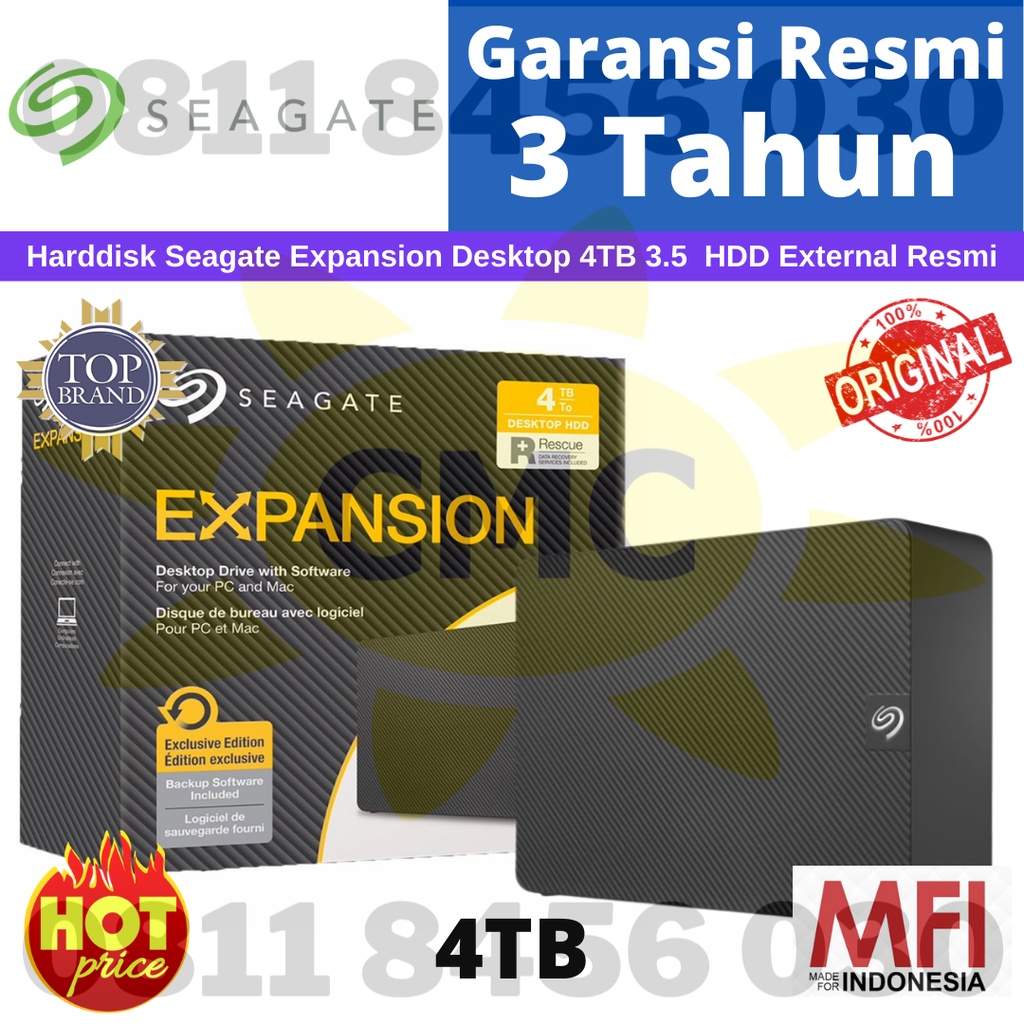 Seagate Expansion Desktop 4TB USB3.0 HDD Hardisk Eksternal Resmi