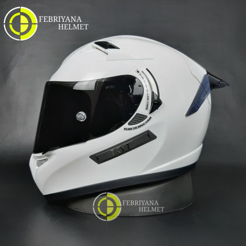HELM KYT K2RIDER SOLID WHITE PAKET GANTENG