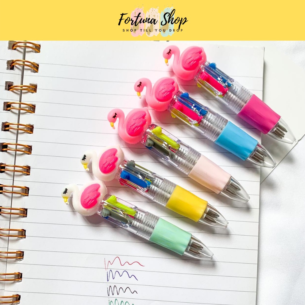 

Pulpen 4 Warna Flamingo Pena pen Ballpoint Kado Unik Pena Warna Warni COD