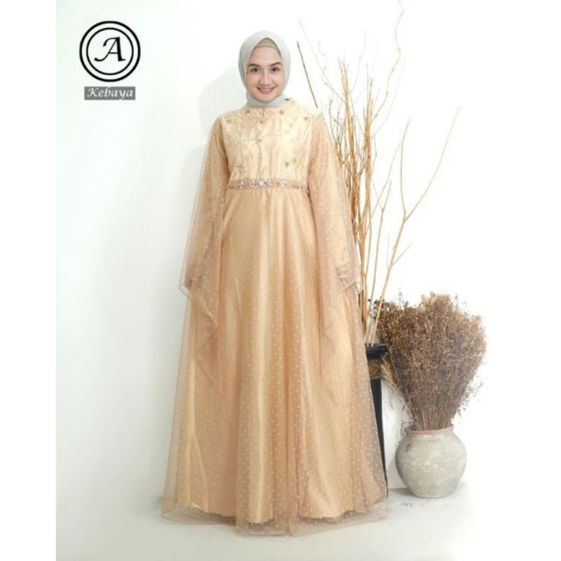 Gamis tulle muslim//gamis terbaruuu//dress tulle//gamis tulle modern